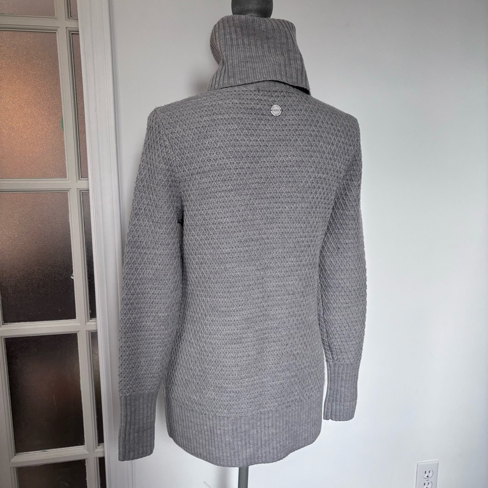 NOEL ASMAR Grey waffle knit wool turtleneck sweater XS - Picture 7 of 8